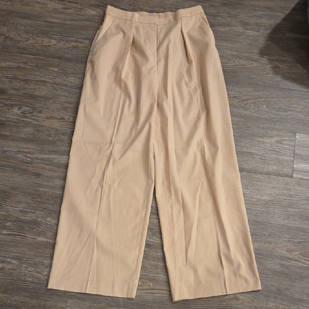 H&M Wide Leg Beige Trousers